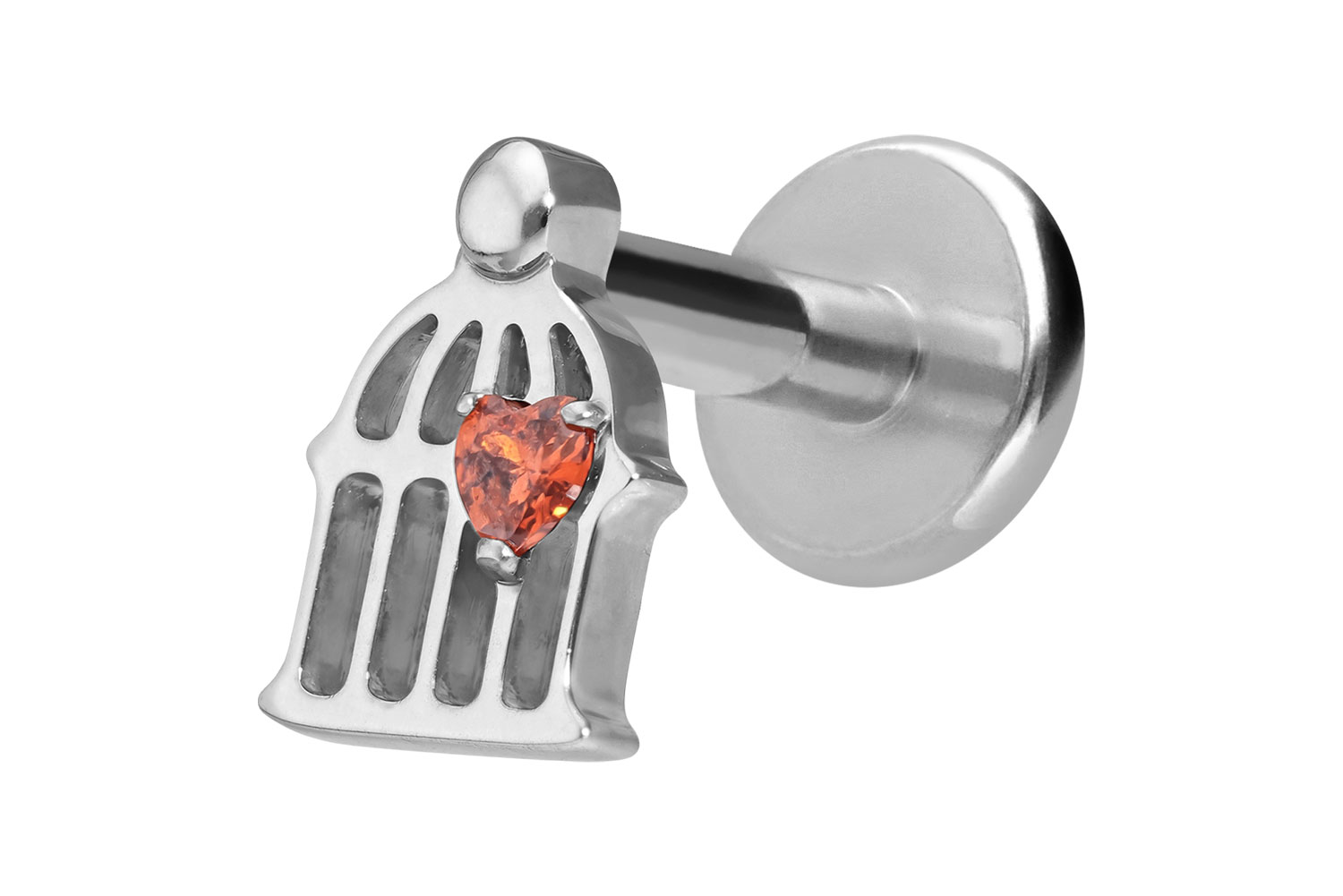 Titan Labret Piercing mit Innengewinde KÄFIG